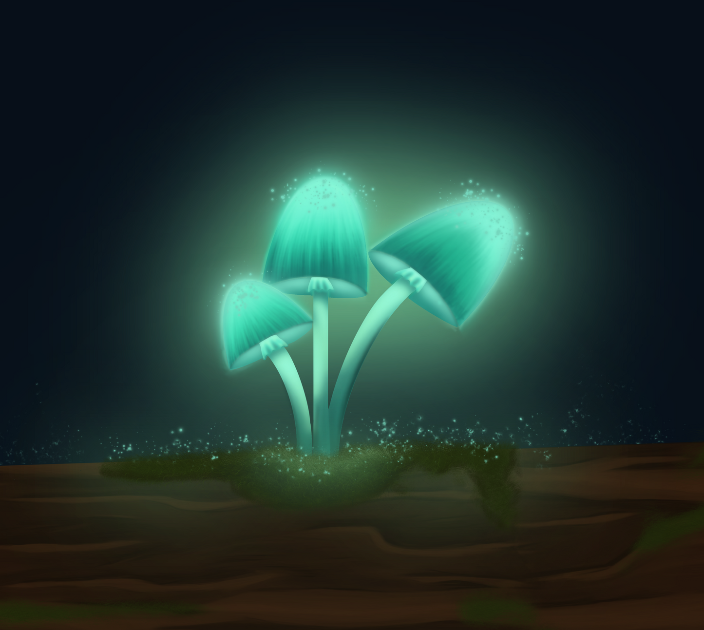 Bioluminescent Mushroom 4x6 Art Print