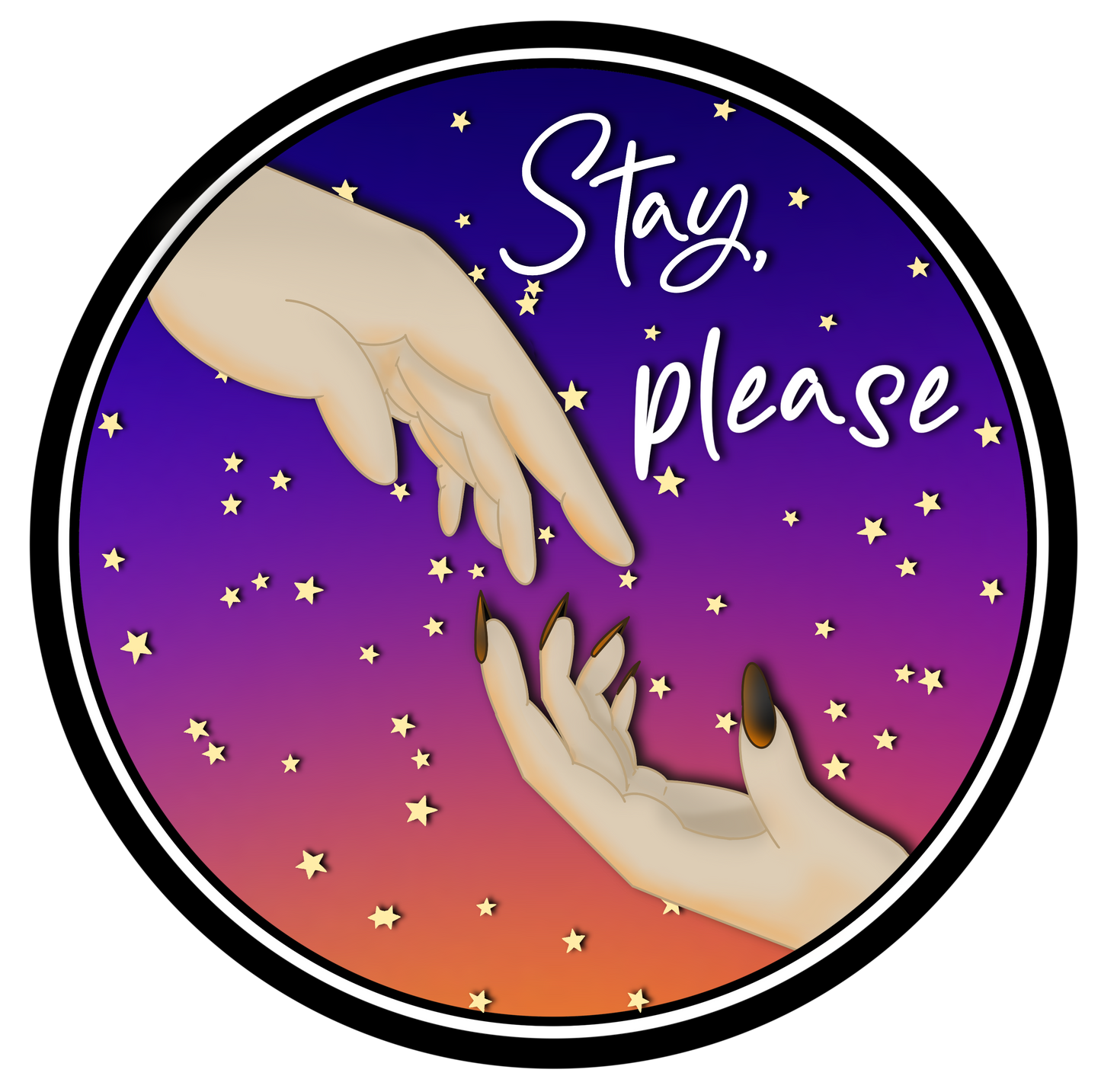 Stay Please Vinyl Sticker