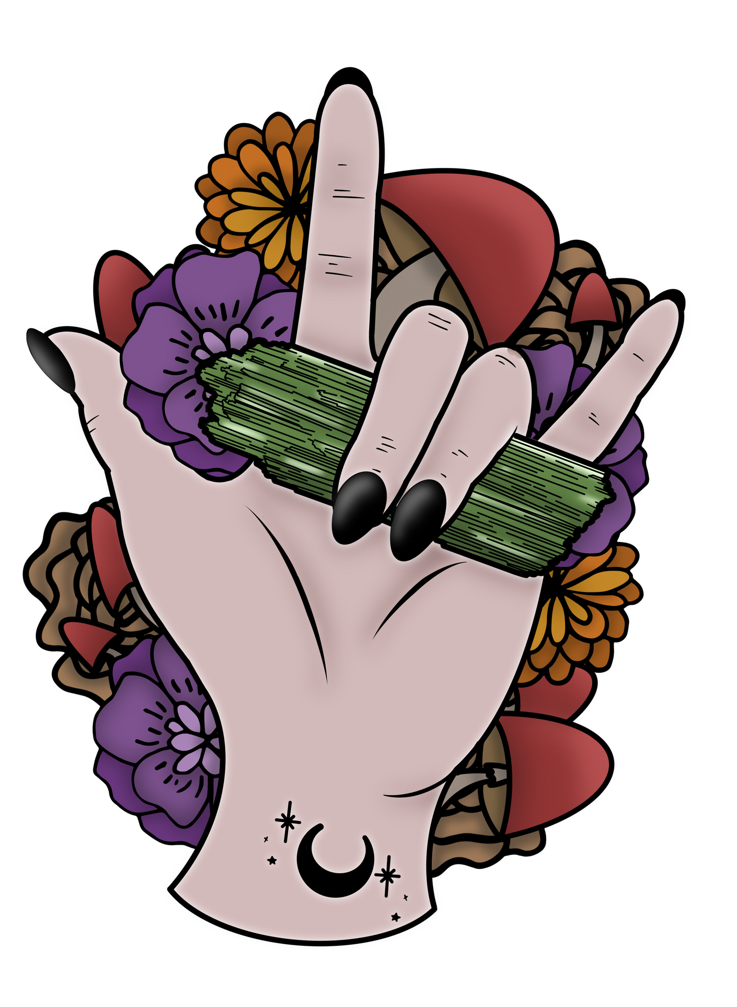 Witchy ASL I Love You Vinyl Sticker