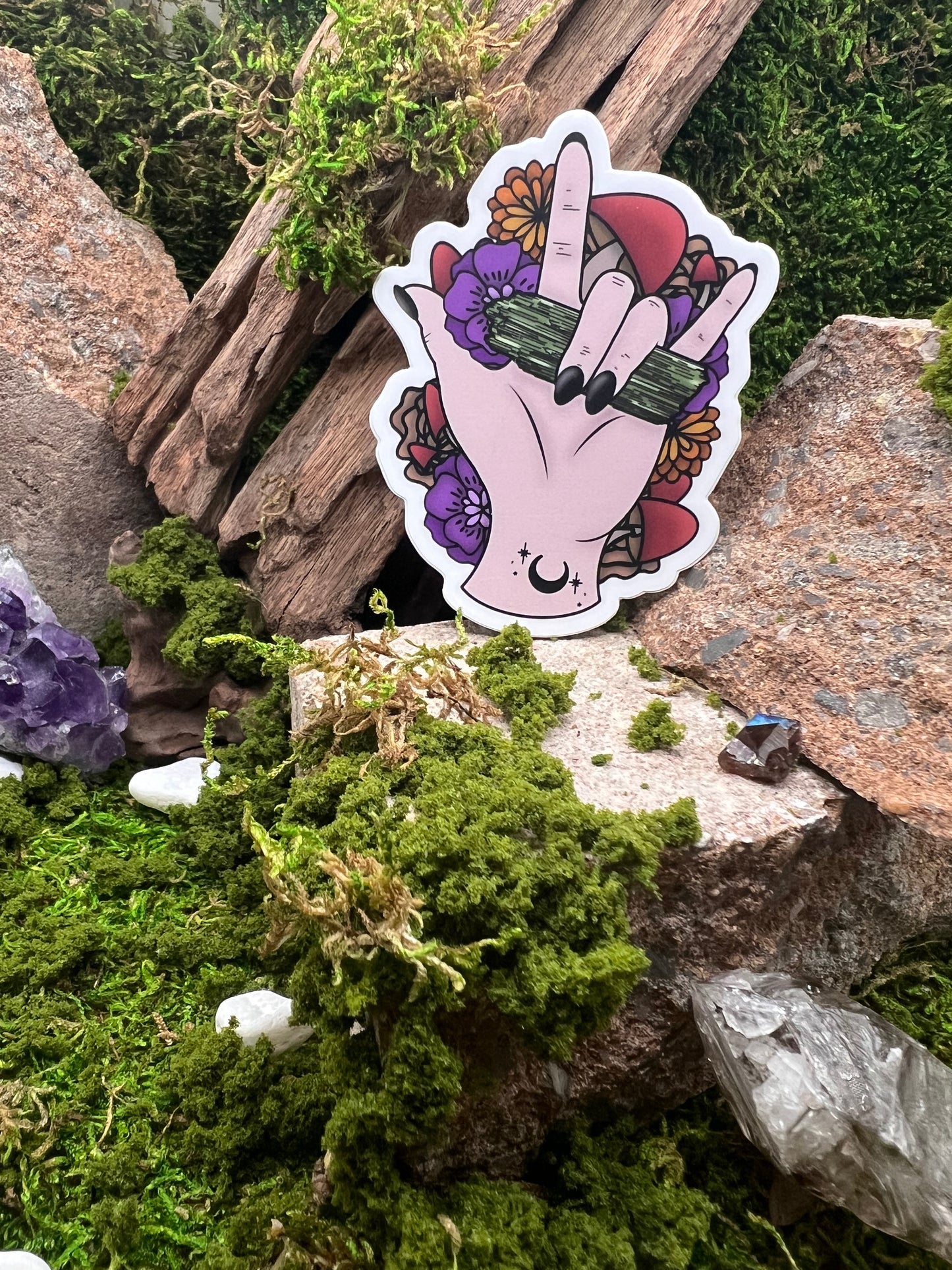 Witchy ASL I Love You Vinyl Sticker