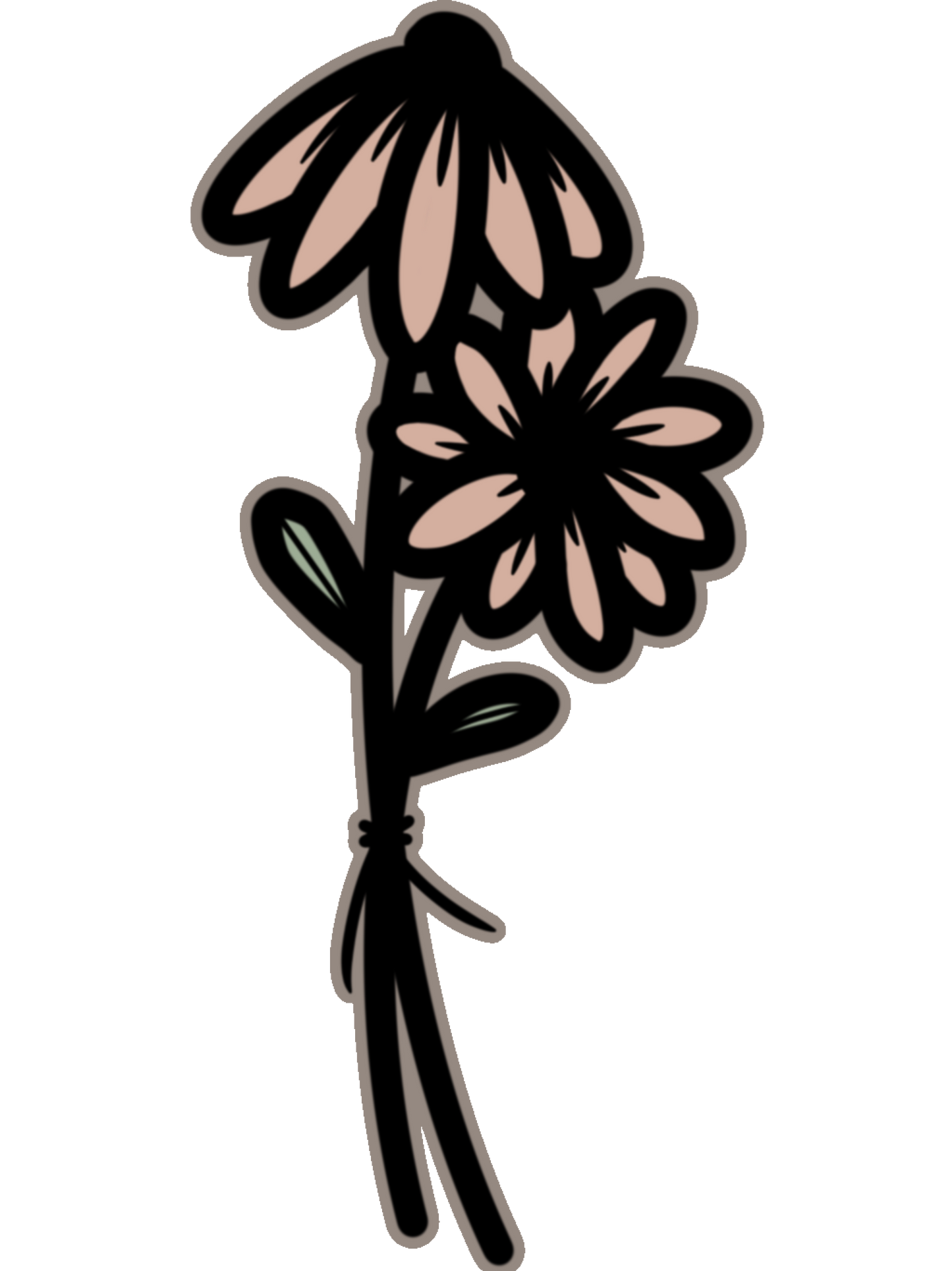Double Daisy Boquet Vinyl Sticker