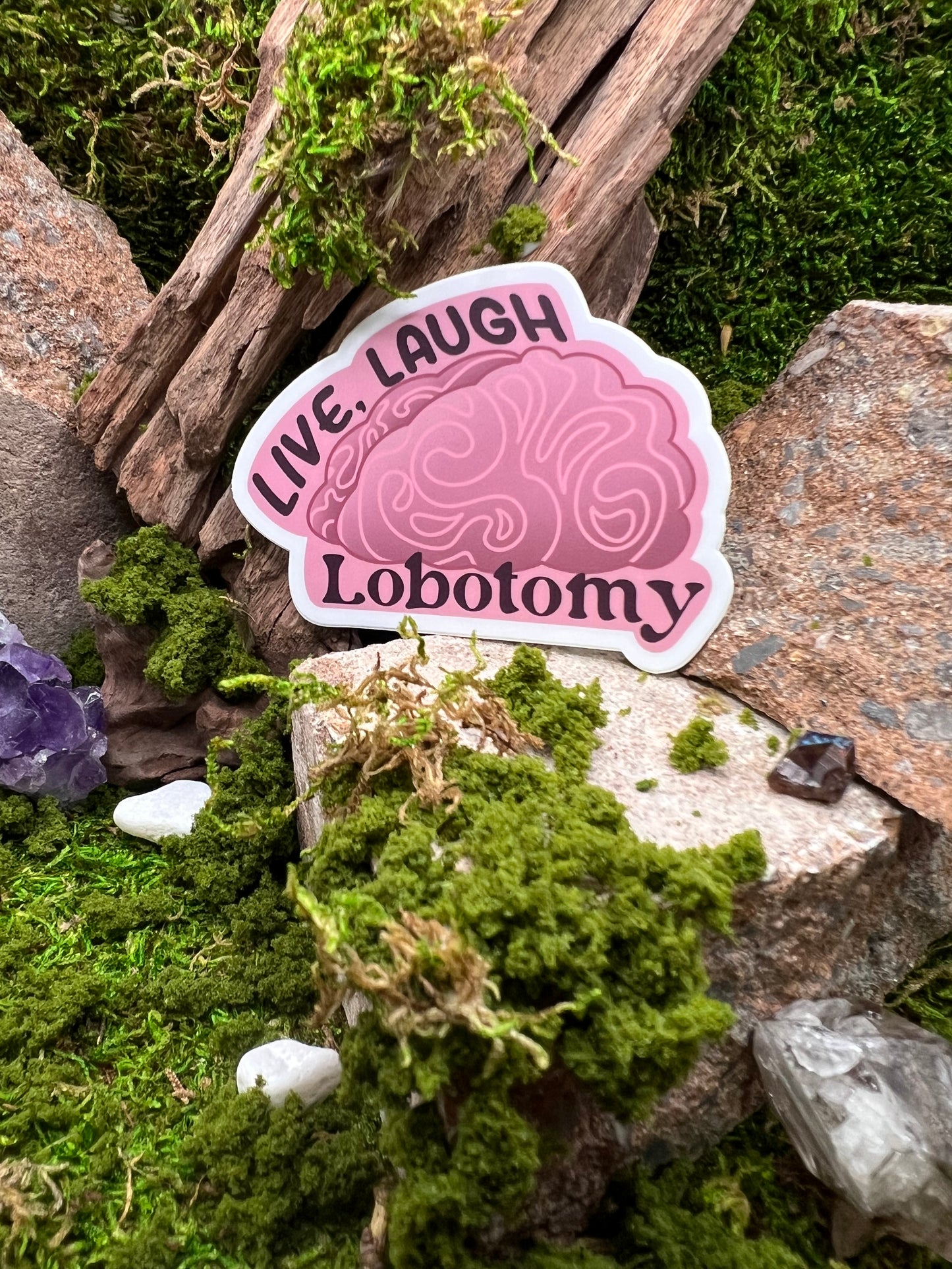 Live, Laugh, Lobotomy Vinyl Sticker