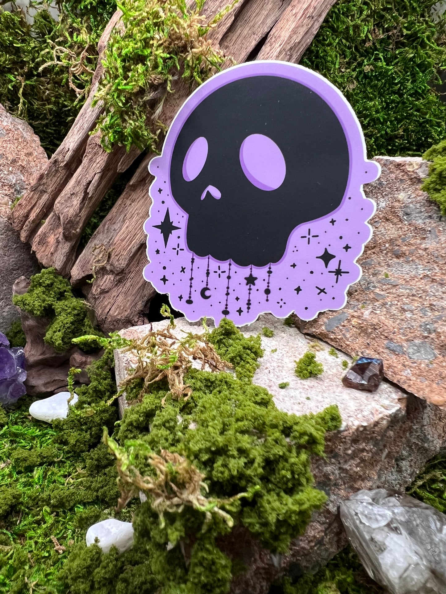 Glam Skull Vinyl Sticker