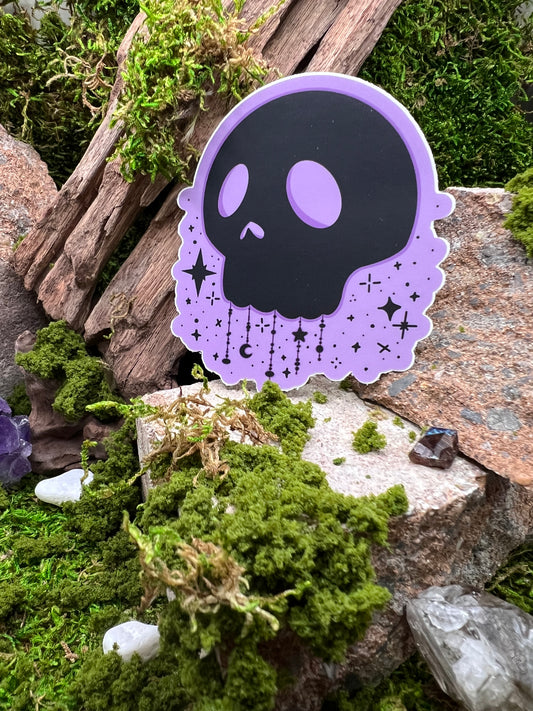 Glam Skull Vinyl Sticker