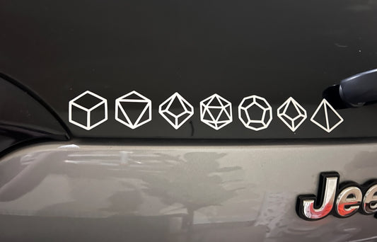 7 Piece Dice Set Vinyl Decal - 1.5"x11.45"