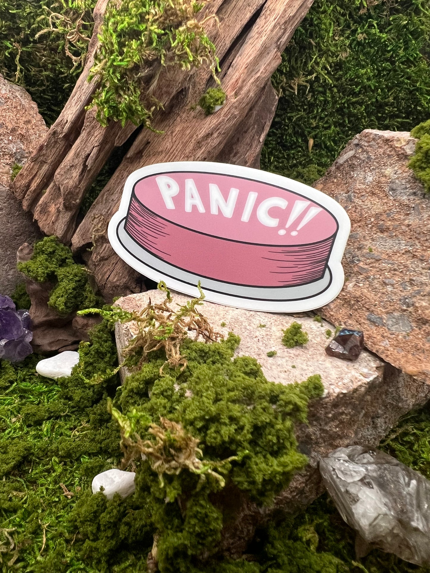 Panic Button Vinyl Sticker