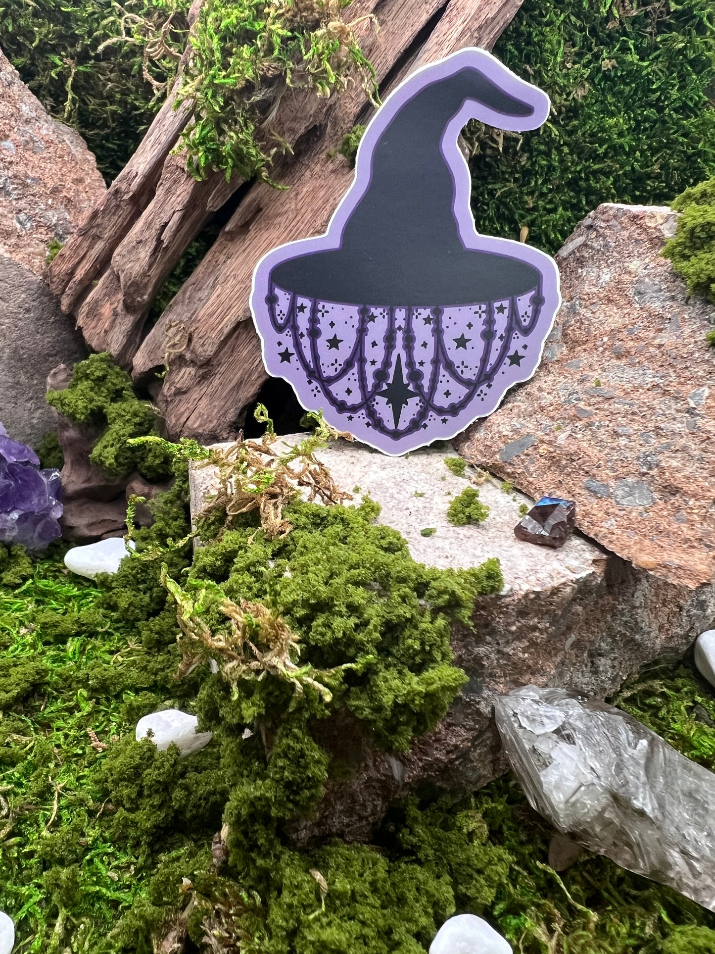 Glam Witch's Hat Vinyl Sticker