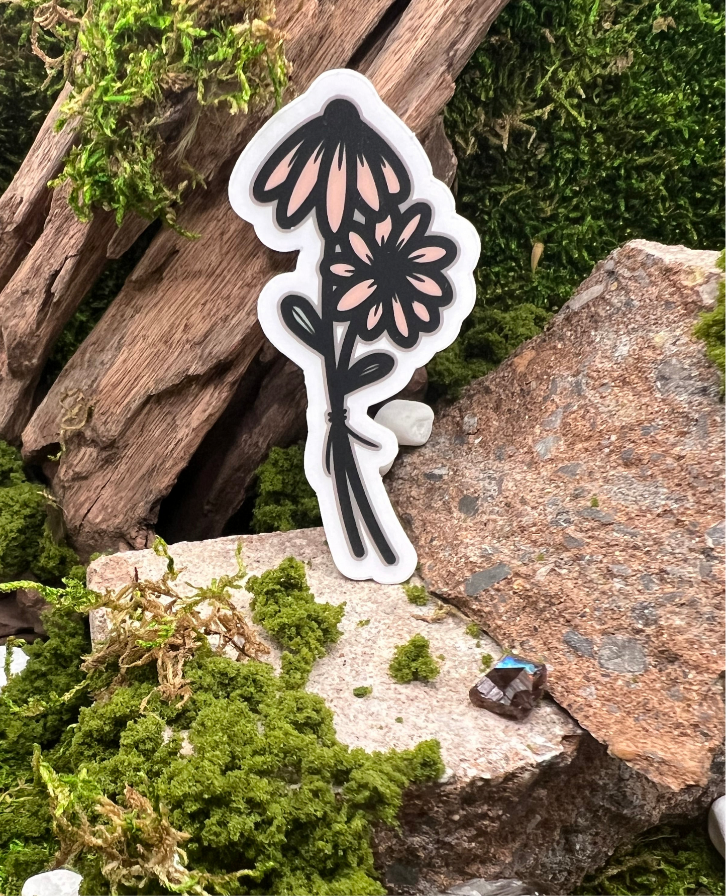 Double Daisy Boquet Vinyl Sticker