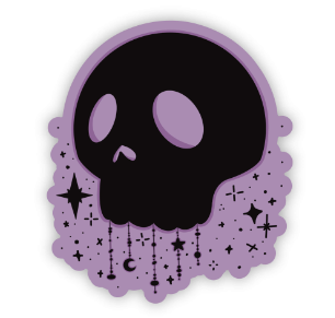 Glam Skull Vinyl Sticker